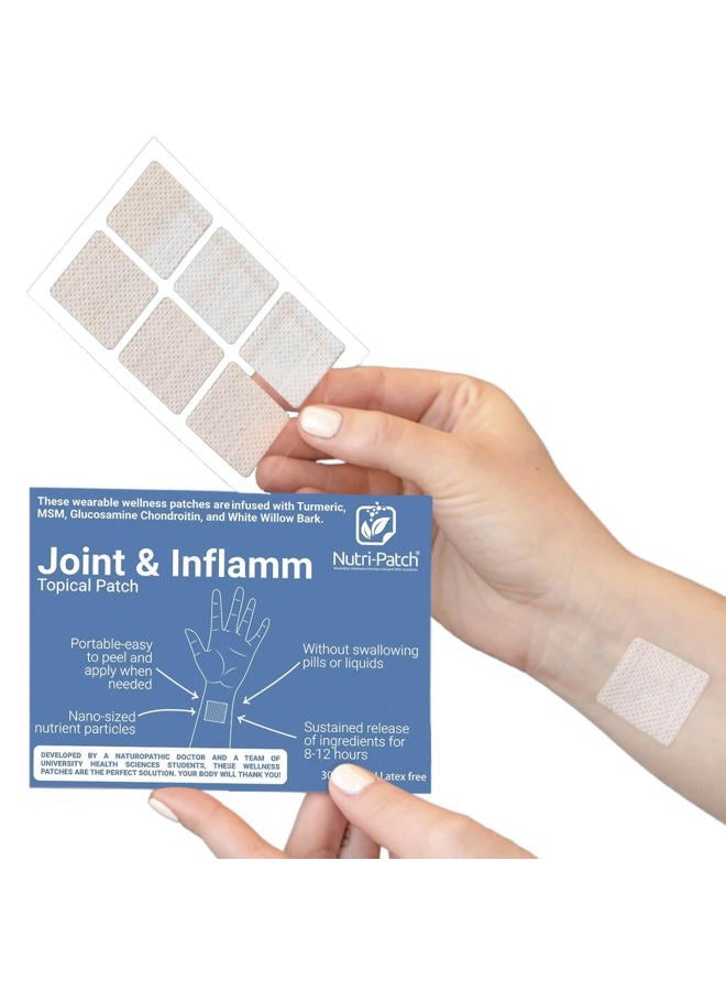 OmneDiem Joint & Inflamm Topical Patch,Infused with MSM,Turmeric,Glucosamine,White Willowbark,and Other Wellness Ingredients.Designed to give You a Boost (30/Pack)  - Image 1