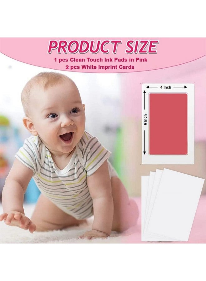 بيبيز بلوم وسادة حبر كبيرة نظيفة من BABIES BLOOM لبصمات أيدي وأقدام الأطفال، ختم يد وأقدام الأطفال بدون حبر، آمنة للأطفال، لا تلمس الجلد - ذكرى عائلية مثالية أو هدية (أحمر)  - Image 3