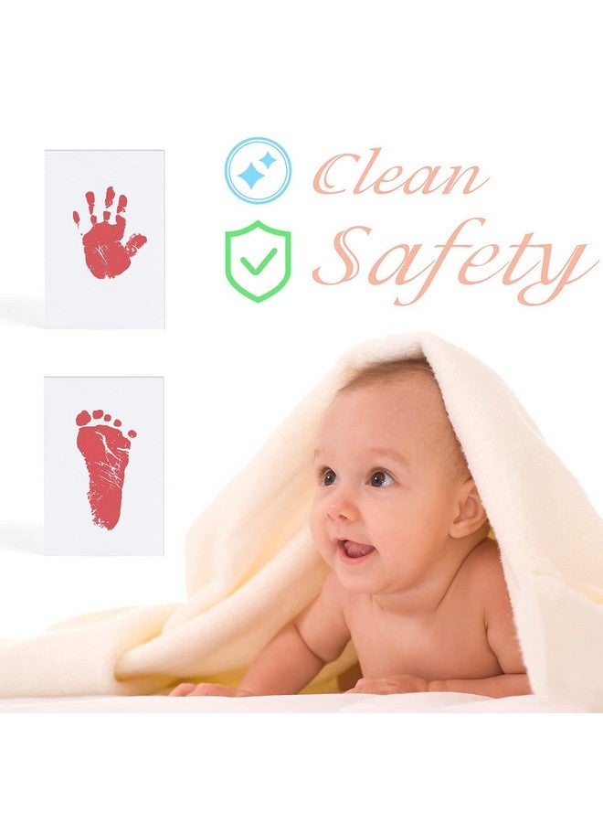 بيبيز بلوم وسادة حبر كبيرة نظيفة من BABIES BLOOM لبصمات أيدي وأقدام الأطفال، ختم يد وأقدام الأطفال بدون حبر، آمنة للأطفال، لا تلمس الجلد - ذكرى عائلية مثالية أو هدية (أحمر)  - Image 2