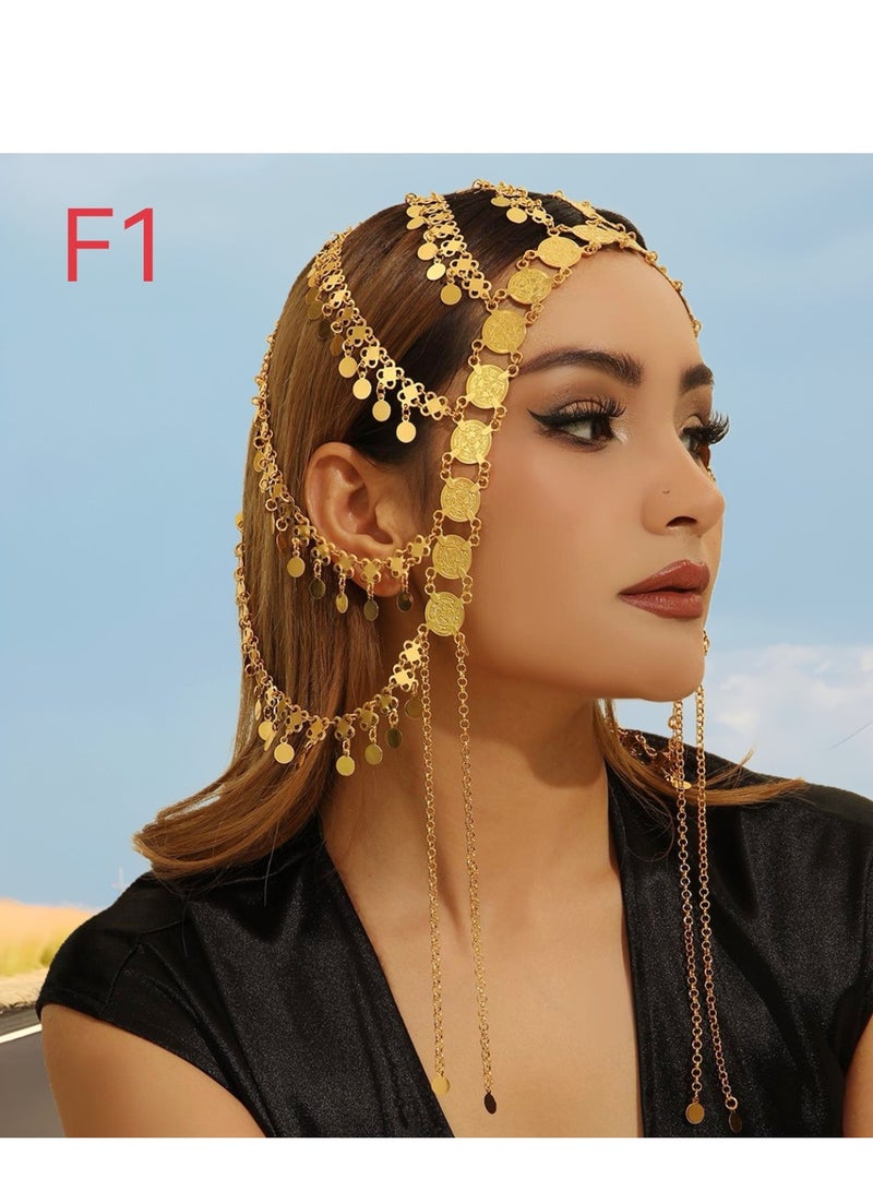 Jewelry Golden tassel headband hair accessory, suitable for daily and wedding wear - Image 1