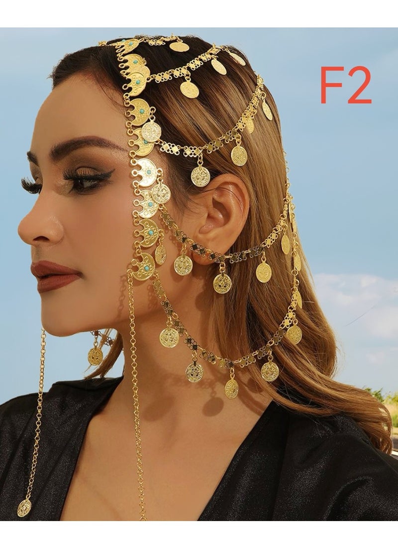 Jewelry Golden tassel headband hair accessory, suitable for daily and wedding wear - Image 2