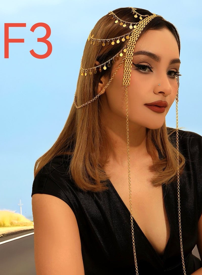 Jewelry Golden tassel headband hair accessory, suitable for daily and wedding wear - Image 3