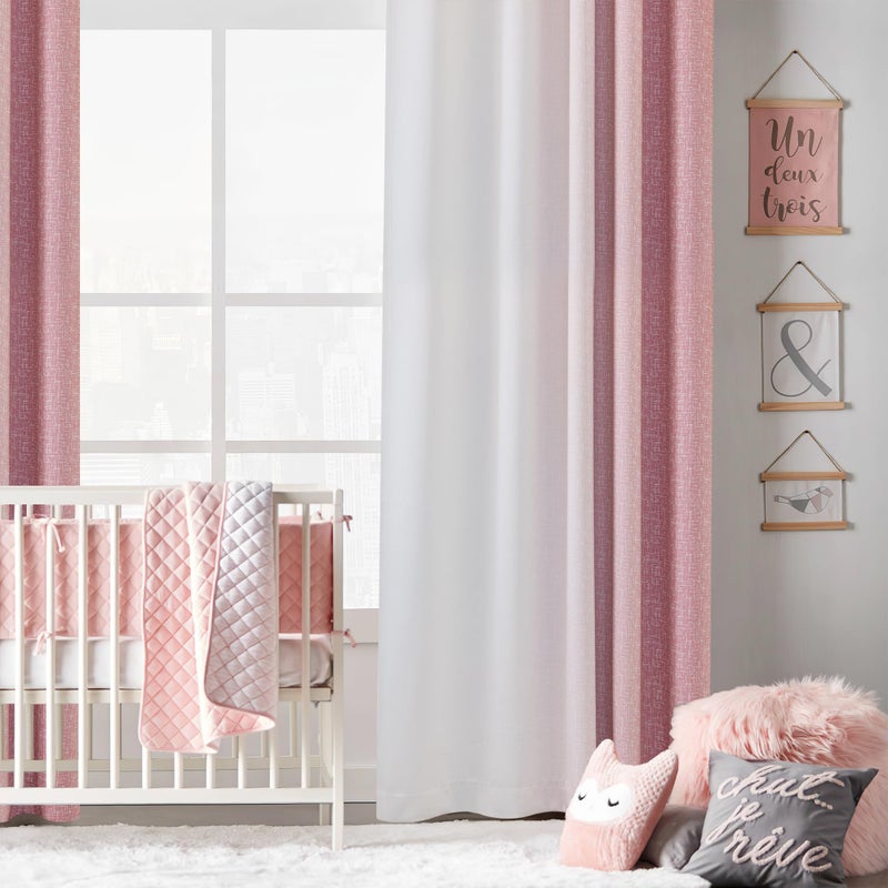 Geomoroccan Ombre 100% Blackout Curtains 63 Inch Length 2 Panels For Bedroom Pink White Gradient Patterned Room Darkening Noise Reducing Rod Pocket Window Treatment Drapes - Image 4