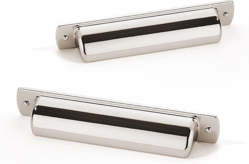khtumeware 10 Pack 5 Drawer Pulls Polished Nickel Cabinet Cup Pulls Kitchen Hardware Cabinet Handles Drawer Handles Knobs 5 inch Hole Center - Image 2