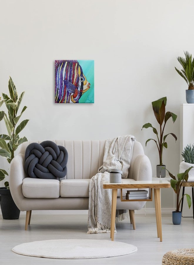 Stupell Industries Broad Fin Varied Layered Stripes Aquatic Fish Design Canvas Wall Art, Design By Lisa Morales - Image 2