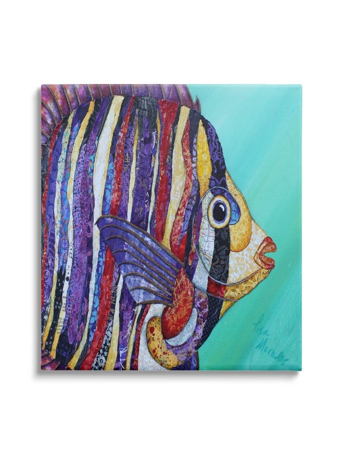 Stupell Industries Broad Fin Varied Layered Stripes Aquatic Fish Design Canvas Wall Art, Design By Lisa Morales - Image 1