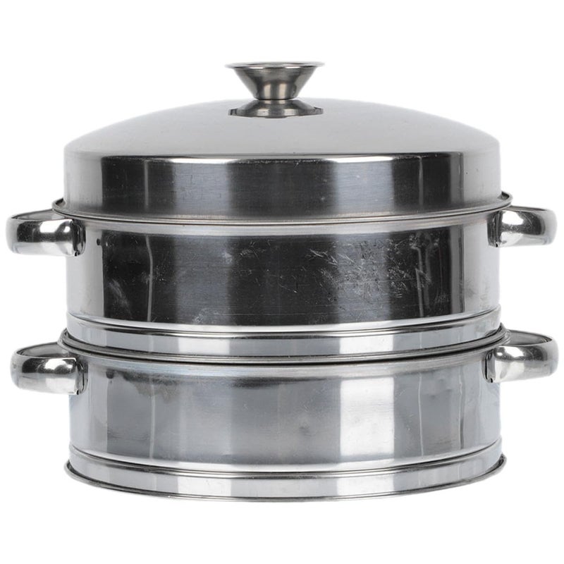 Stainless Steel 2 Tier Steamer Basket With Lid For Dumplings Buns Dim Sum - Image 2