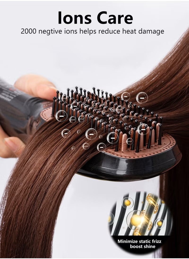 JWSISSIE 1200 Watt Hair Dryer Brush Ceramic Dryer And Styler 2 In 1 Professional Black/Beige  - Image 3