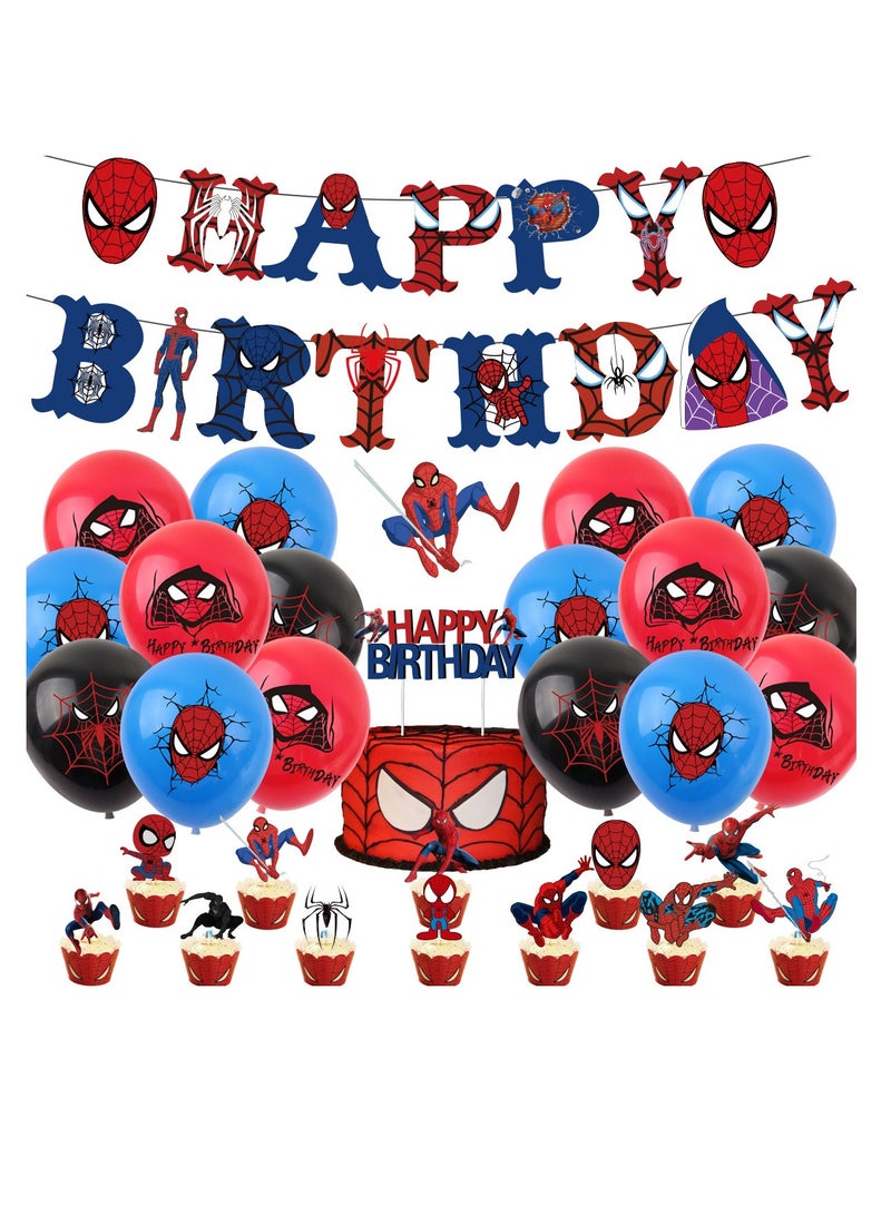 xppier 44 قطعة من زينة عيد الميلاد ذات طابع سبايدر مان لمستلزمات أعياد ميلاد الأطفال - Image 2