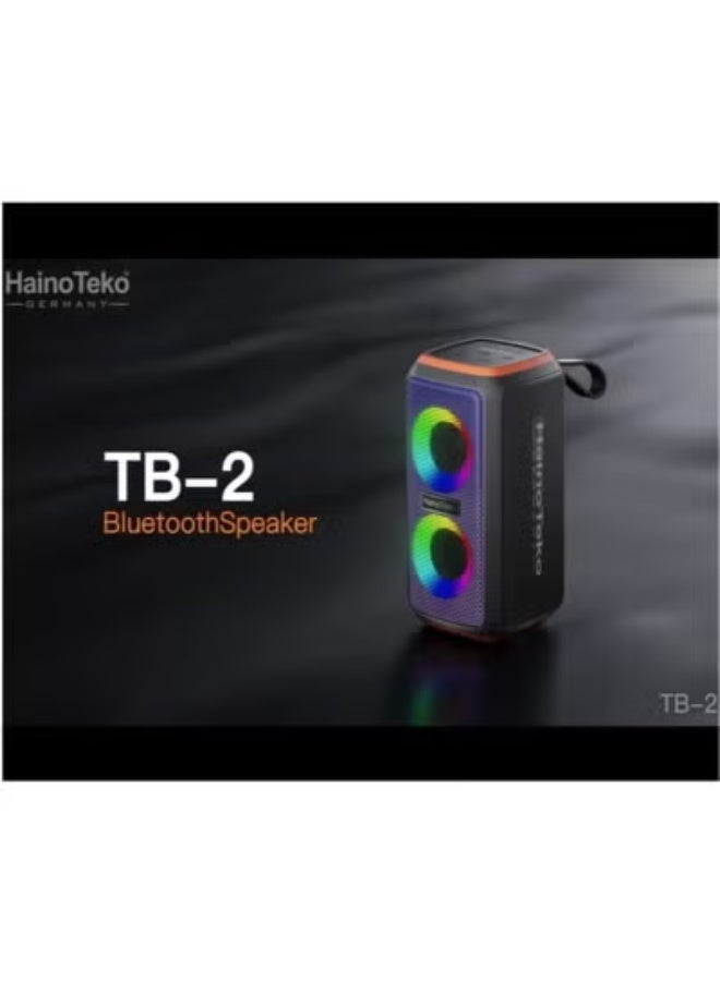 Haino Teko TB-2 Portable Wireless Bluetooth Speaker with RGB Lighting | 30W High Power Sound | Deep Bass | Long Battery Life | Multi-Functional Controls | Stylish Compact Speaker for Indoor & Outdoor Entertainment - Image 4