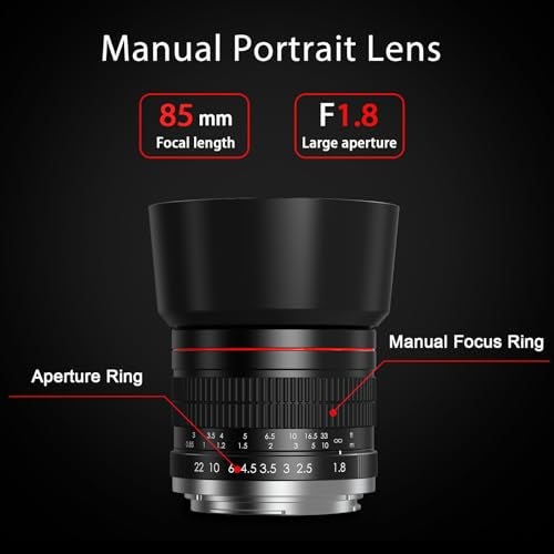 BENOISON 85mm f1.8 Portrait Lens - E Mount Lens for Sony, Manual Focus(MF) Lens for Sony A7C A7R A7S A7 A9 A6700 A6600 A6500 A6400 A6300 A6100 A6000 A5100 A5000 NEX-7 NEX-6 NEX-5 ZV-E10 etc - Image 2