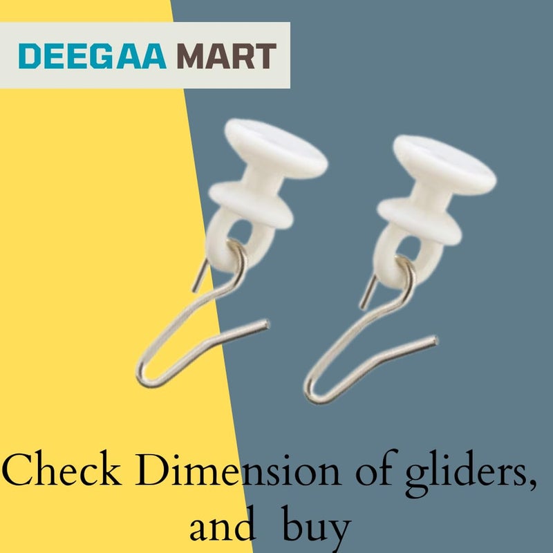 DEEGAA MART DEEGAA MART Curtain Runner for C Channel Track with Metal Hook Curtain Glider Hook Curtain Track Runner Curtain Slider 100 nos  - Image 2