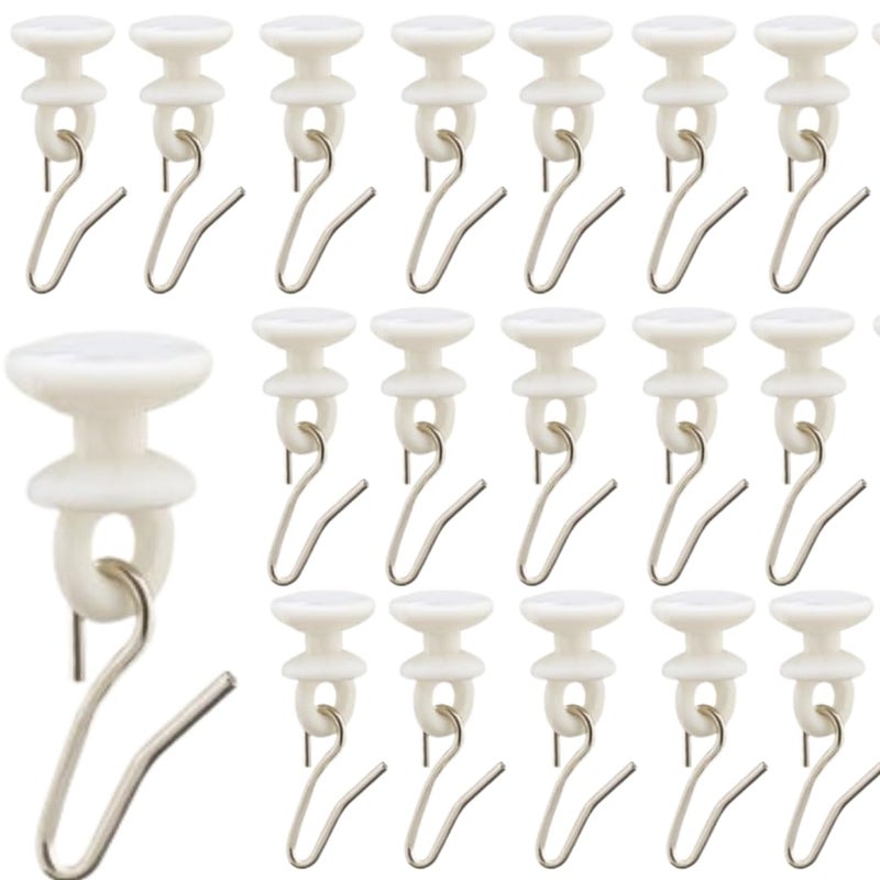 DEEGAA MART DEEGAA MART Curtain Runner for C Channel Track with Metal Hook Curtain Glider Hook Curtain Track Runner Curtain Slider 100 nos  - Image 1