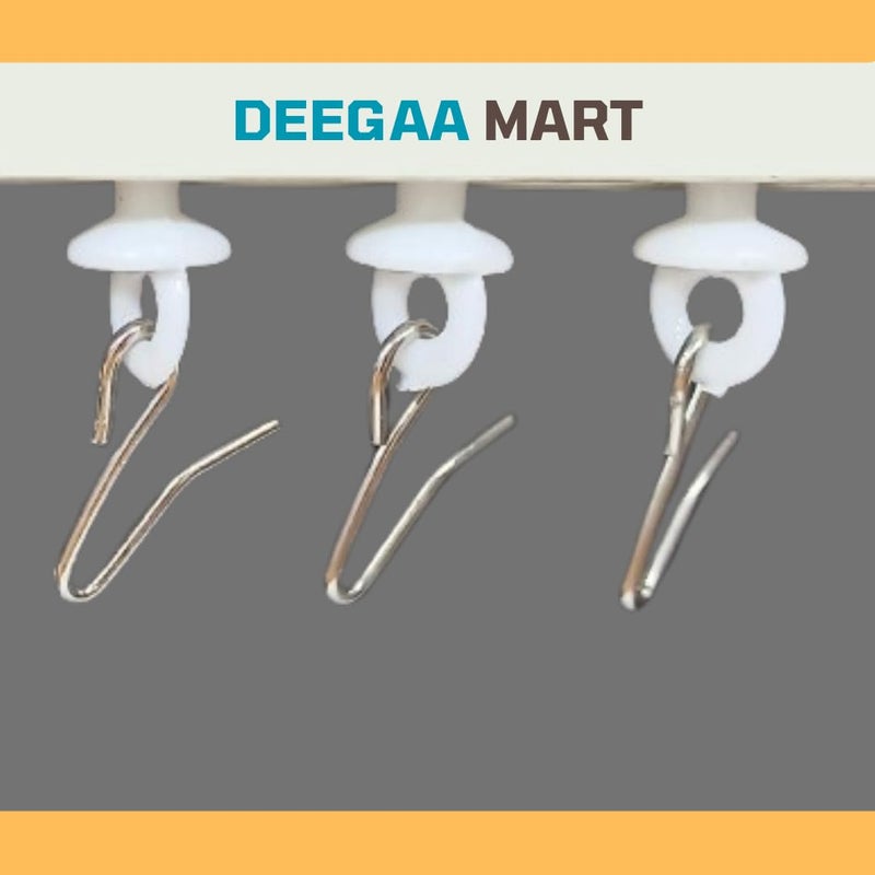 DEEGAA MART DEEGAA MART Curtain Runner for C Channel Track with Metal Hook Curtain Glider Hook Curtain Track Runner Curtain Slider 100 nos  - Image 5
