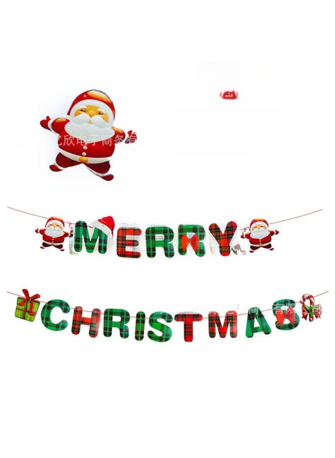 YIXIN Christmas Decorations Christmas Pull Flag Hanging Ornaments Holiday Banner Party Decoration Paper Cartoon Christmas Hanging Flag Pull Flower - Image 4