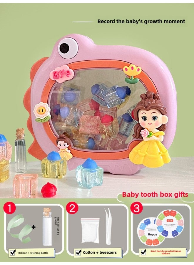 Children's Nipple Storage Box Tooth Collection Box Boys Baby Tooth Loss Tooth Change Collection Storage Commemorative Box Girls-Color:Princess Yellow Dress  - Image 1