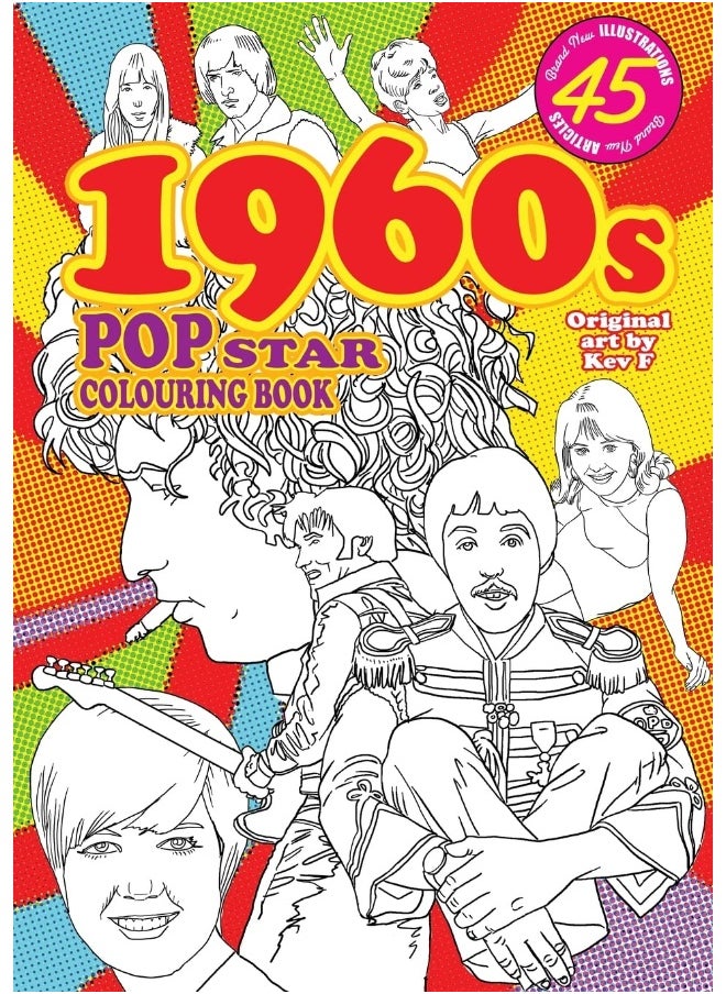 null - 1960s Pop Star Colouring Book: 45 all new images and articles - colouring fun & pop history - Image 1