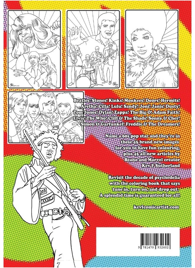 null - 1960s Pop Star Colouring Book: 45 all new images and articles - colouring fun & pop history - Image 1