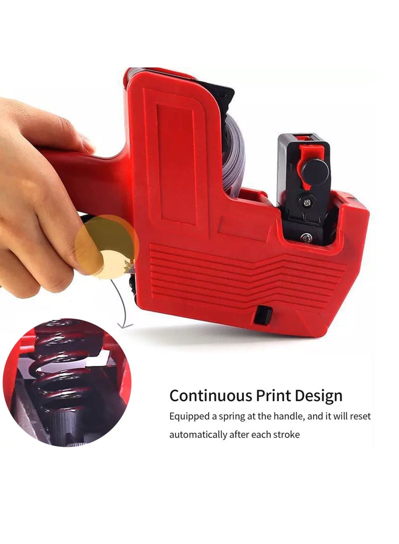 Gun with Labels Kit, 8 Digits Price Tag Machine Handheld Price Label Date Maker Pricing with Price Labels Paper for Office Retail Shop Grocery Store Organization Marking Warehouse - Image 3