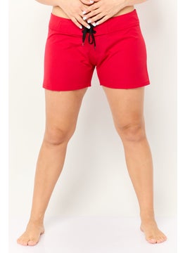Burnside Women Solid Board Shorts, Red  - Image 1