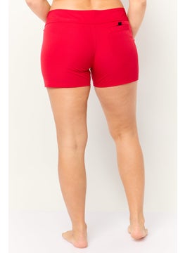 Burnside Women Solid Board Shorts, Red  - Image 4