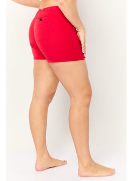 Burnside Women Solid Board Shorts, Red  - Image 3