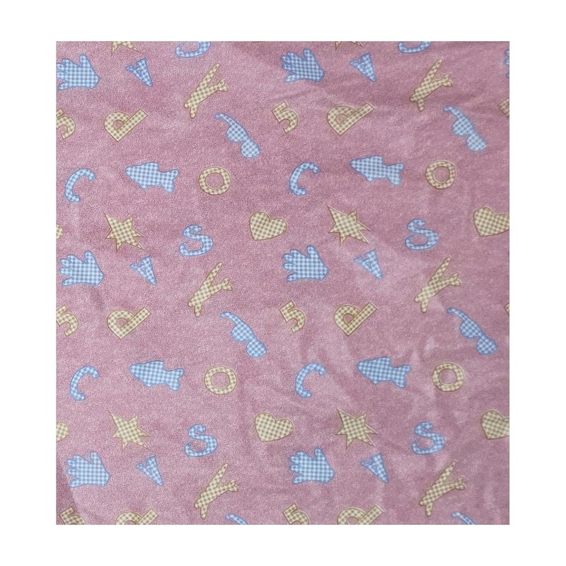 Ecosoft Baby Plastic Sheet | Baby Bed Protector | 0-18 Months | 90 x 135 cm (Pink ABCD) - Image 3