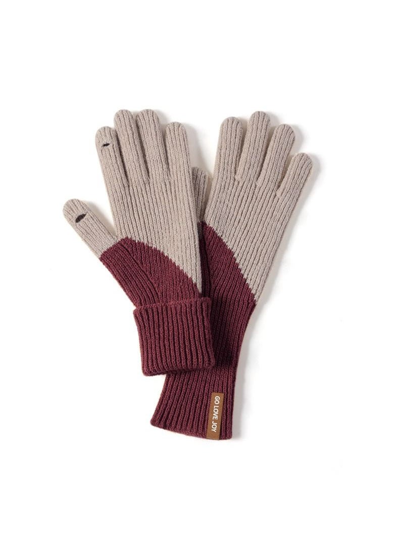 Golovejoy Women's Warm Plush Windproof And Cold Proof Lovely Gloves 