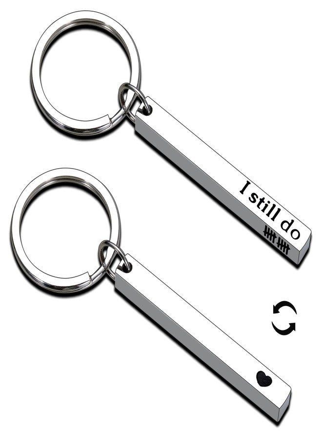 KINMES 10th Anniversary Tin Gifts - 10 Year Tin Anniversary Wedding Gifts for Husband Wife Boyfriend Girlfriend I Still Do Keychain for Him Her Married Couples - Image 1