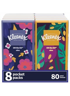 Kleenex On-The-Go Facial Tissues, 8 On-The-Go Packs, 10 Tissues per Box, 3-Ply (80 Total Tissues), Packaging May Vary  - Image 1