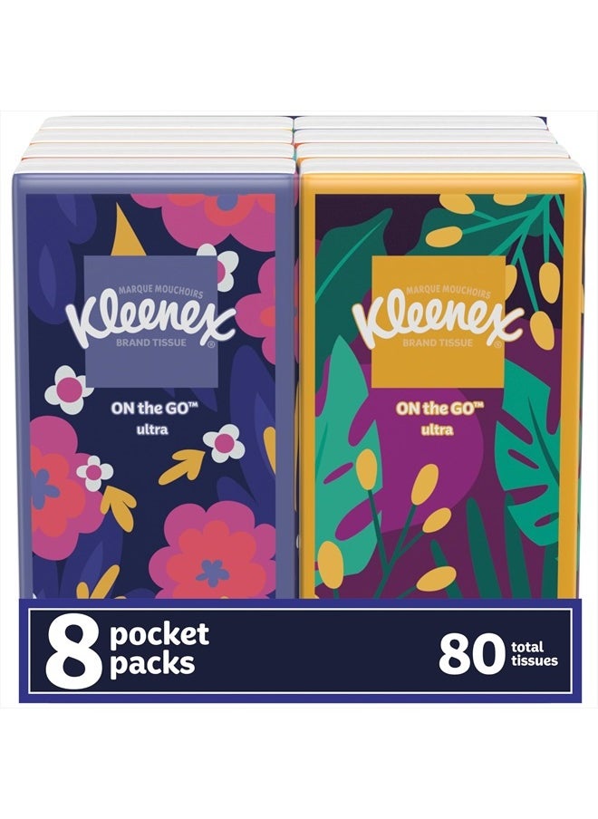 Kleenex On-The-Go Facial Tissues, 8 On-The-Go Packs, 10 Tissues per Box, 3-Ply (80 Total Tissues), Packaging May Vary  - Image 1