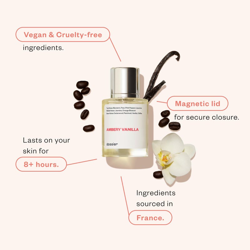 Dossier دوسيه - فانيليا أمبري 1.7 أونصة (50 مل) - ماء عطر - مستوحى من عطر Y S.L's B.lack O.pium - عطر طويل الأمد - أنثوي - Image 2