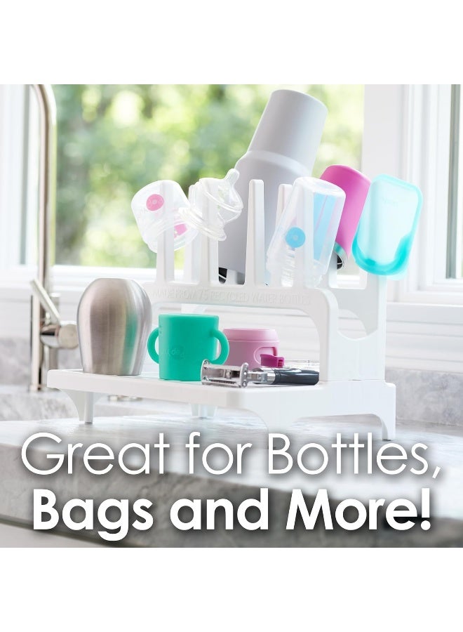 PopYum Seattle Gray Space Saving Drying Rack from 100% Recycled Bottles, countertop for Baby Bottle, Plastic Bags, Cups, Glass, tumblers, Compact - Image 4