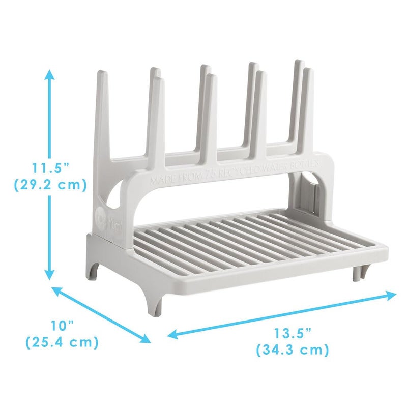 PopYum Seattle Gray Space Saving Drying Rack from 100% Recycled Bottles, countertop for Baby Bottle, Plastic Bags, Cups, Glass, tumblers, Compact - Image 3