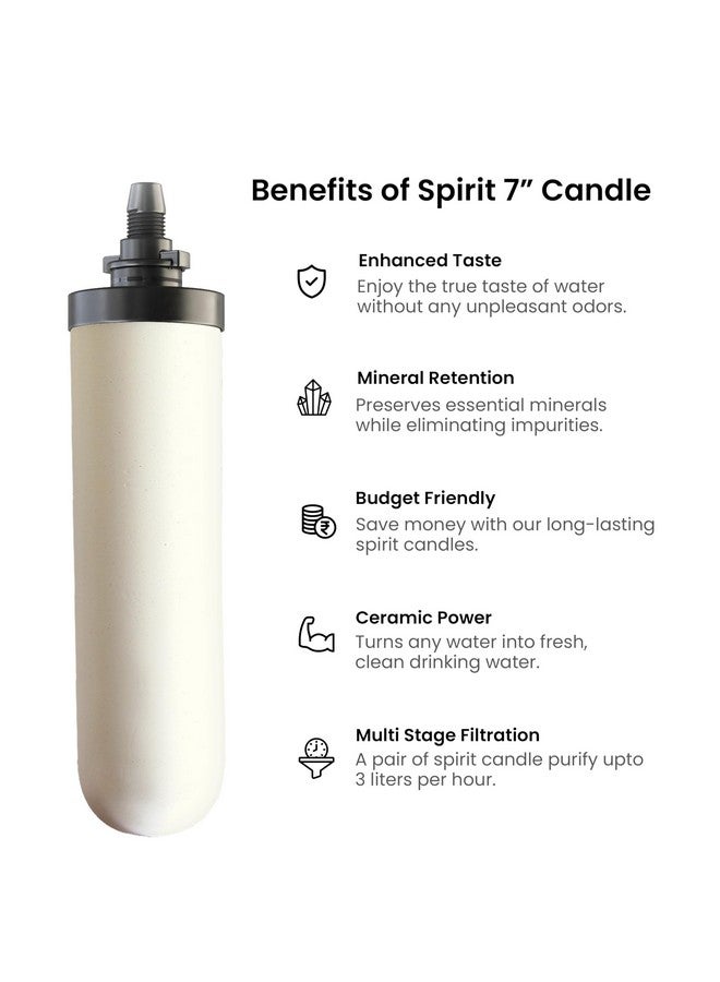 RAMA Spirit 7" Ceramic Candle for Stainless Steel Water Filters, Advanced 3-Stage Filtration with UK Technology and Activated Carbon, Pack of 6 for Home Use - Image 2