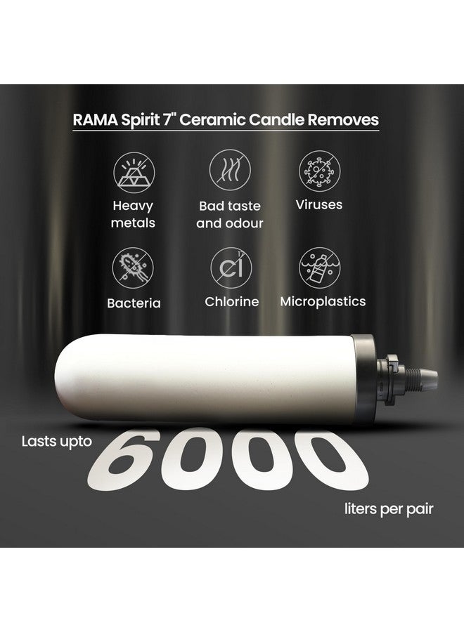 RAMA Spirit 7" Ceramic Candle for Stainless Steel Water Filters, Advanced 3-Stage Filtration with UK Technology and Activated Carbon, Pack of 6 for Home Use - Image 4