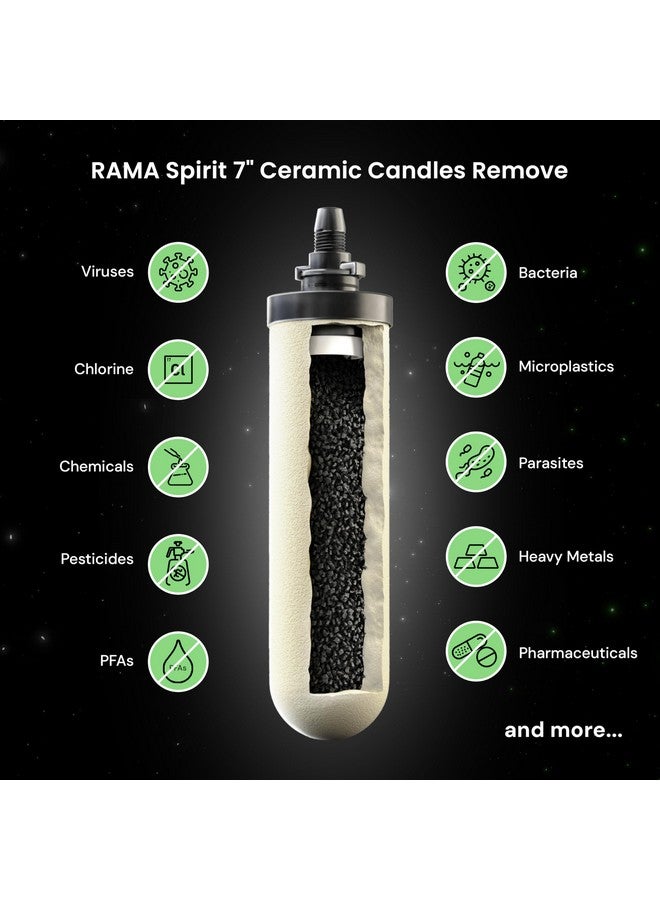 RAMA Spirit 7" Ceramic Candle for Stainless Steel Water Filters, Advanced 3-Stage Filtration with UK Technology and Activated Carbon, Pack of 6 for Home Use - Image 3