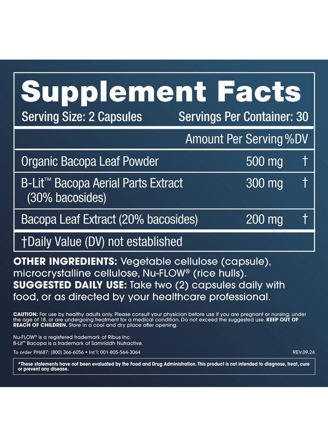 ProHealth Full Spectrum Bacopa | Triple Lab Tested | 1000mg, 60 Capsules - Image 2