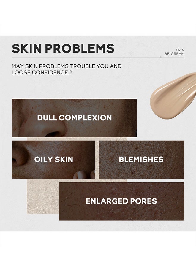 لايكو كريم BB للرجال ، SPF 15 PA ، كريم أساس وكونسيلر كامل التغطية ، كريم مرطب للوجه للرجال يوحد لون البشرة ، التحكم في الزيت وعيوب الغطاء ، لمسة نهائية طبيعية لجميع أنواع البشرة - # لايت 160 - Image 4