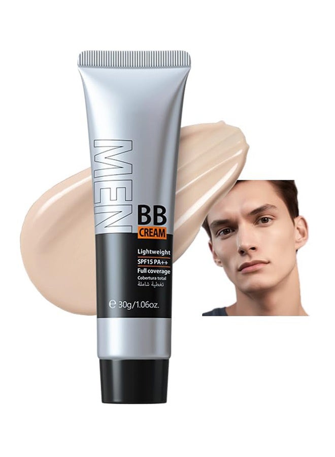 لايكو كريم BB للرجال ، SPF 15 PA ، كريم أساس وكونسيلر كامل التغطية ، كريم مرطب للوجه للرجال يوحد لون البشرة ، التحكم في الزيت وعيوب الغطاء ، لمسة نهائية طبيعية لجميع أنواع البشرة - # لايت 160 - Image 1