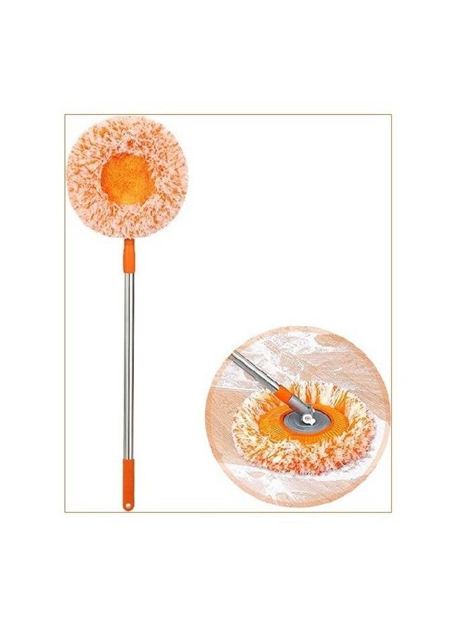 NIRVITTHAL 360 Rotatable Adjustable Cleaning Mop | Coral Velvet Mop Head for Household Floor Cleaning Wall Cleaning Mops | Microfiber Triangle Floor Mop (NV-Sunflower-Mop) - Image 1
