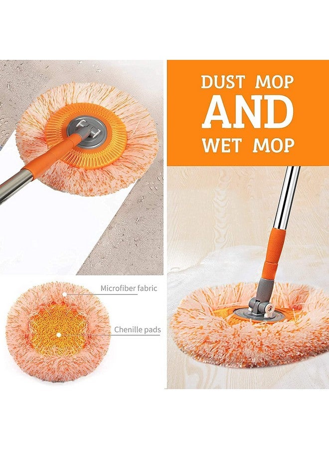 NIRVITTHAL 360 Rotatable Adjustable Cleaning Mop | Coral Velvet Mop Head for Household Floor Cleaning Wall Cleaning Mops | Microfiber Triangle Floor Mop (NV-Sunflower-Mop) - Image 2