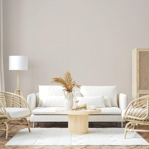 TANONE Contact Paper Peel and Stick (15.8 in X 118 in), Grasscloth Wallpaper Self Adhesive Removable Wallpaper, Fabric Linen Thickened Wall Paper Decorative for Wall Cabinets Drawers Kitchen - Image 5