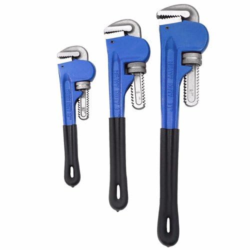Wideskall 3 Pieces Heavy Duty Heat Treated Soft Grip Pipe Wrench Set (10"" Inch + 12"" Inch + 14"" Inch) - Image 3