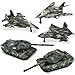 Crelloci 5 Pack Die Cast Fighter Jet Tank Toy Pull Back Army Toys Vehicle Set Camouflage Bomber Airplane Tank Vehicles Military Air Force Playset for Kids Toddlers Boys Age 3 A - Image 2