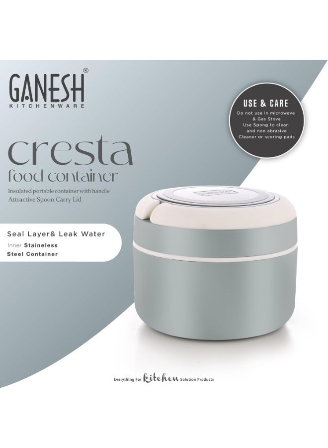 Ganesh Cresta Food Insulated Airtight Leak-Proof Lunch Box for Office, School, Picnic - 400ml -Color May Vary, Plastic - Image 4