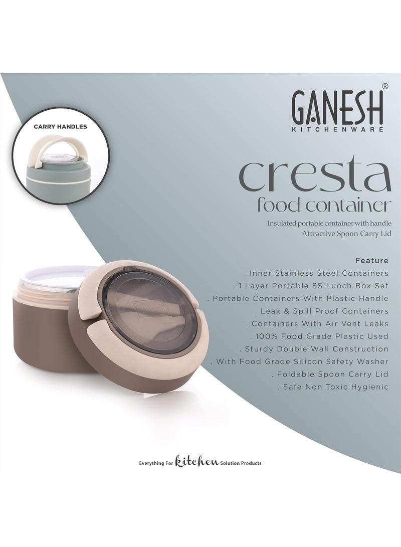 Ganesh Cresta Food Insulated Airtight Leak-Proof Lunch Box for Office, School, Picnic - 400ml -Color May Vary, Plastic - Image 5