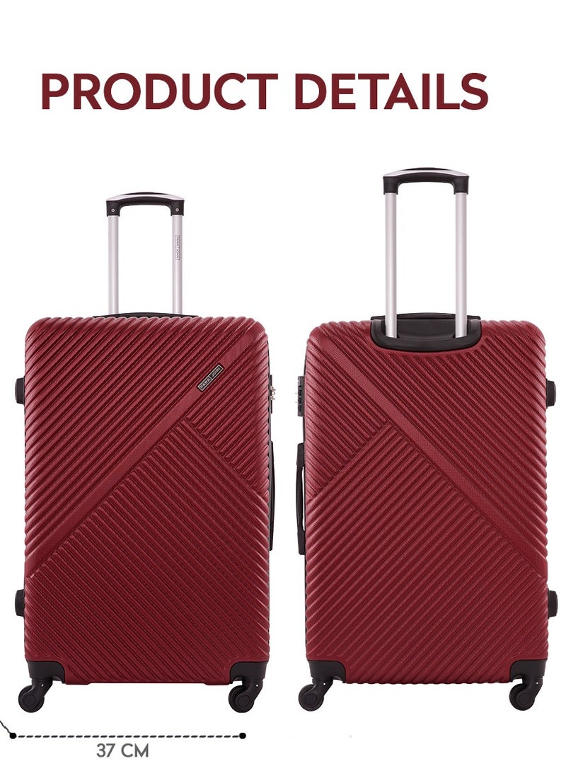 PARAJOHN Aurora Checked-In Luggage Large (28-Inch) ABS Hard Case Checked-In Luggage Trolley Bag with 4 Spinner Wheels and Lock - Burgundy  - Image 5