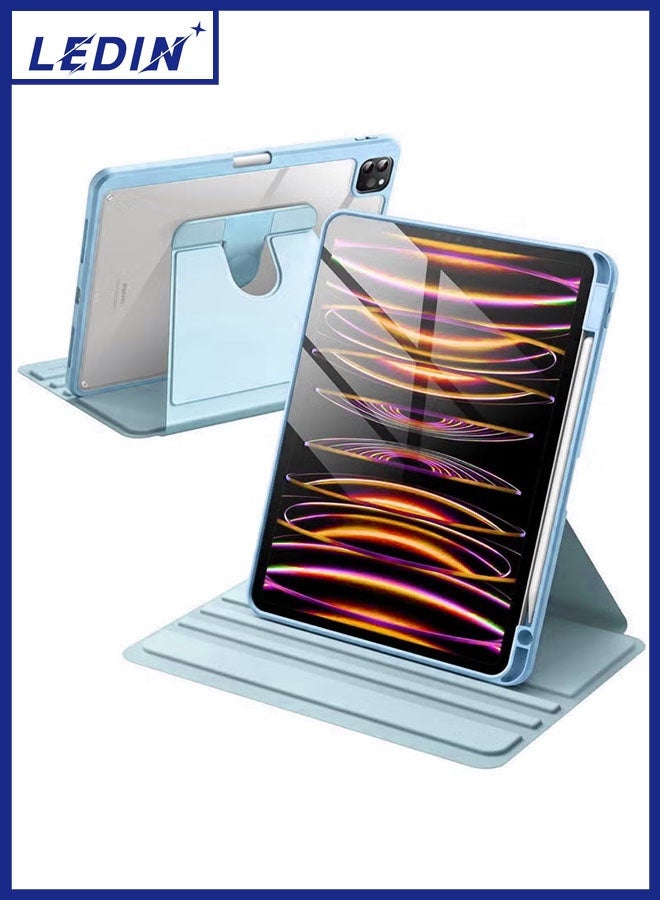 LEDIN Rotating Case for iPad Pro 13-Inch M4 (2024) with Pencil Holder,360 Degree Rotation Protective Stand Slim Cover Clear Back, Auto Wake/Sleep (iPad Pro 13) - Image 1