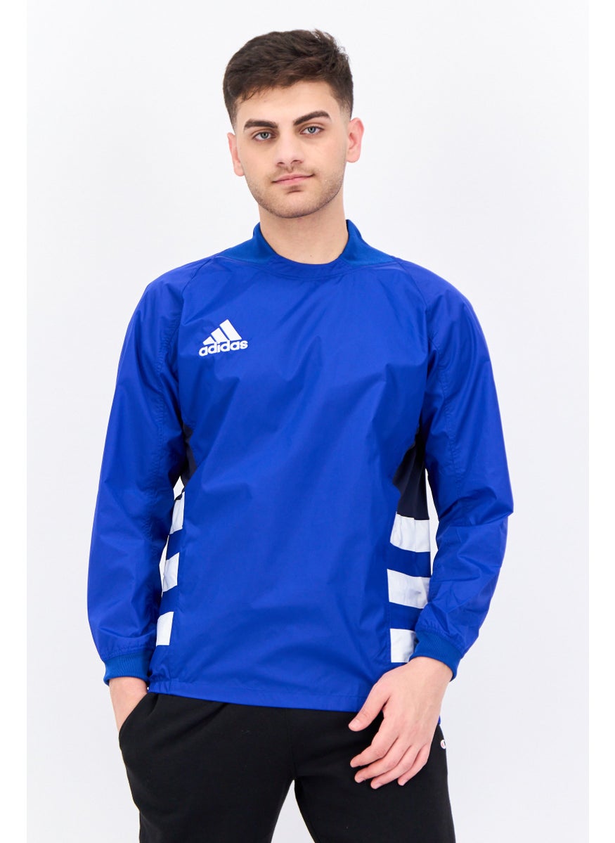 Adidas Men Sportswear Fit Long Sleeve Outdoor Windbreaker Jacket, Blue  - Image 1